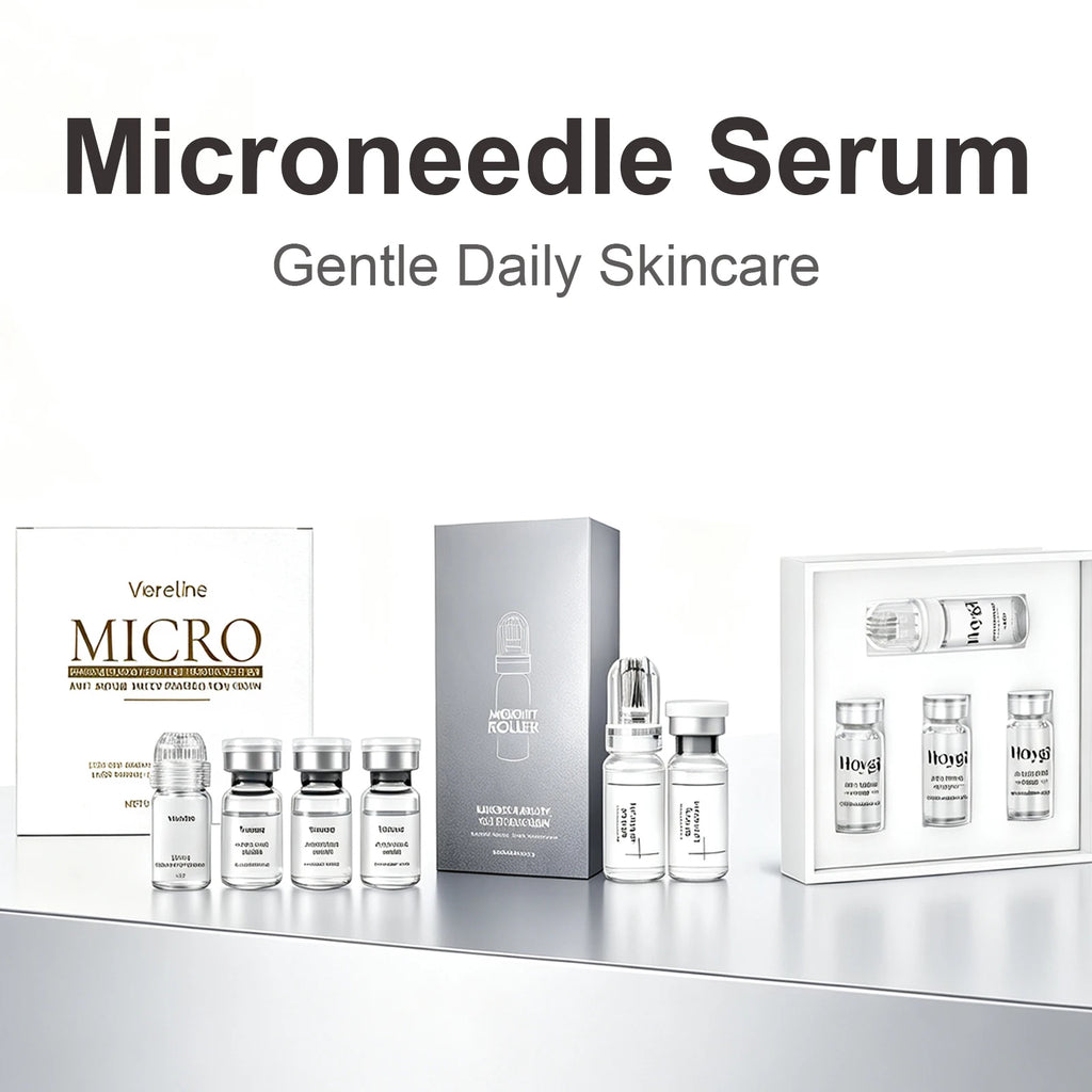 Collagen 0.2mm Microneedle Serum Set Hydrating Firming Smoothing Facial Roller Serum Pro Home Beauty Care Kit Glowing Skincare