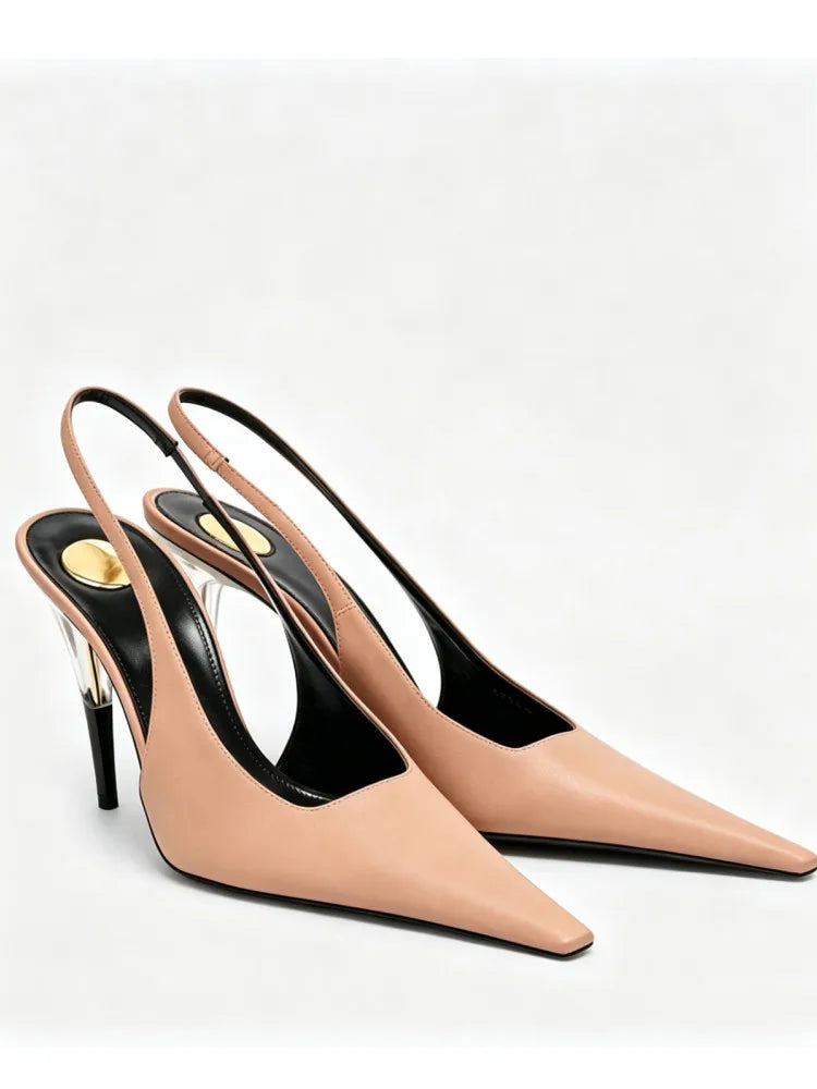 Ladies' Summer New High Heel Pointed Sandals Fashion Small Square Party Wedding Ladies' High Heel Sandals