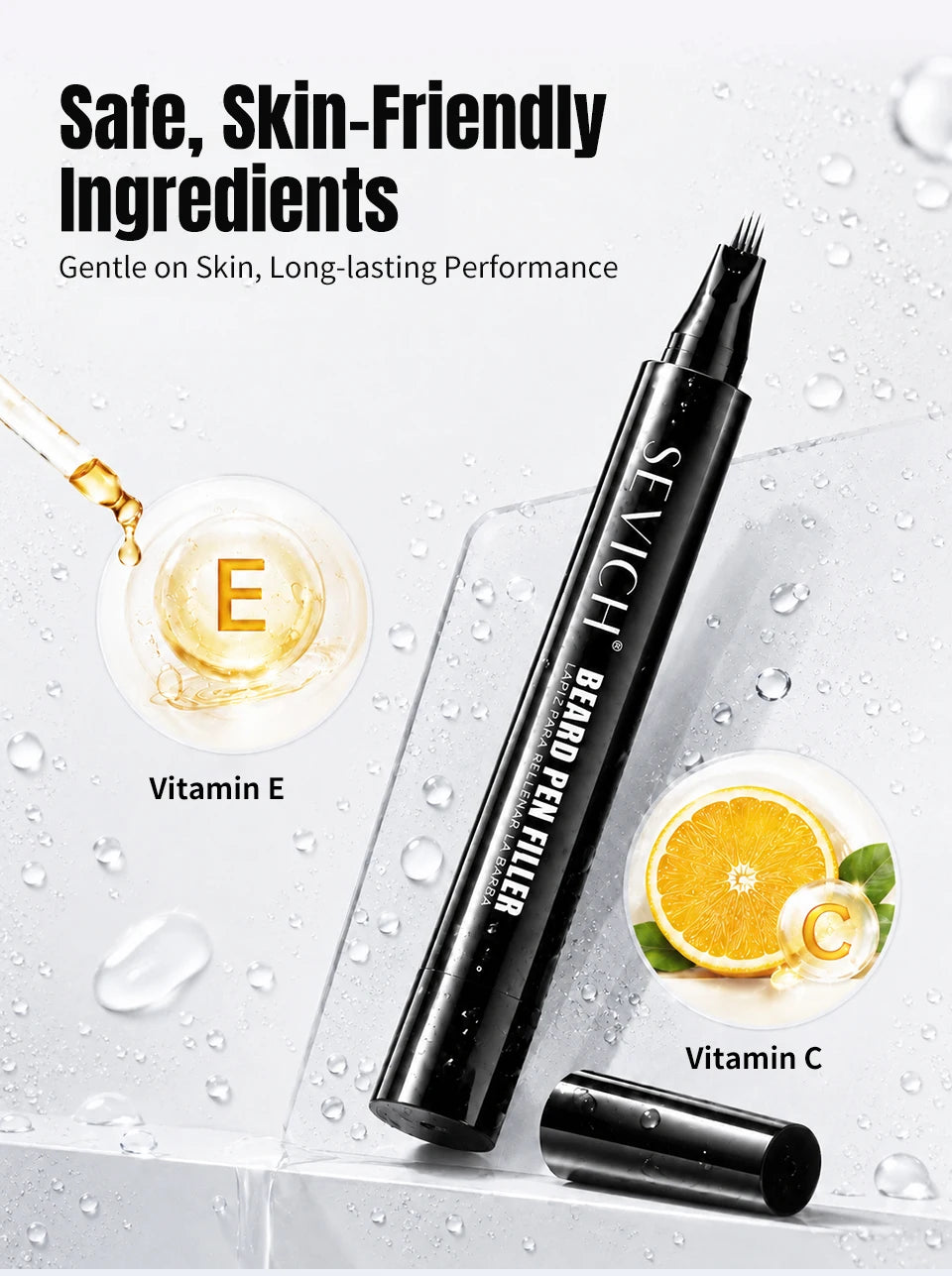 Waterproof Beard Pen Beard  Filler Pencil And Brush Beard Enhancer  Lasting Repair Moustache Coloring Shaping Tools Hair Pencil