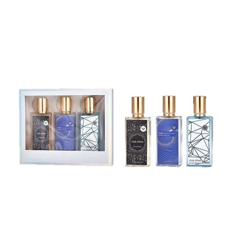 Eau De Parfum 3‑piece Perfume Set Long‑lasting Rich Fragrance Light Fresh Aroma Arabic Style Women Man Perfume For Daily Use