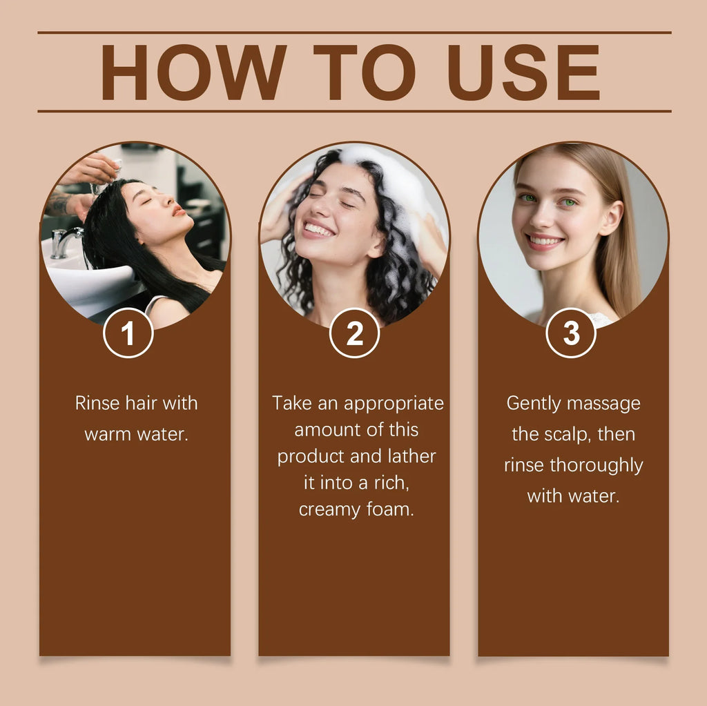 Hoegoa Thickening Hair Shampoo Gentle Cleansing Deep Moisturizing Scalp Refreshing Lightweight Hair Strengthening Shampoo 100ml