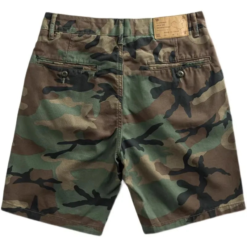 American Retro Camouflage Work Short Pants Men's Summer Loose Casual Thin Wear-resistant Dirty Five-Quarter Pants