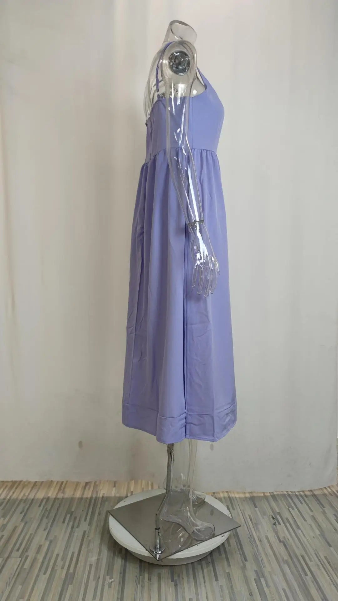 2024 Summer Casual Women Spaghetti Strap A-line Maxi Dresses Women Low Cut Sleeveless Big Skirt Dress Holiday Party Vestido