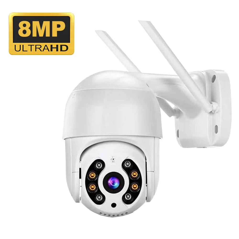 iCsee Outdoor Security Camera - 8MP 4K Wireless PTZ IP Cam with Color Night Vision & AI Auto Tracking, Home CCTV Surveillance