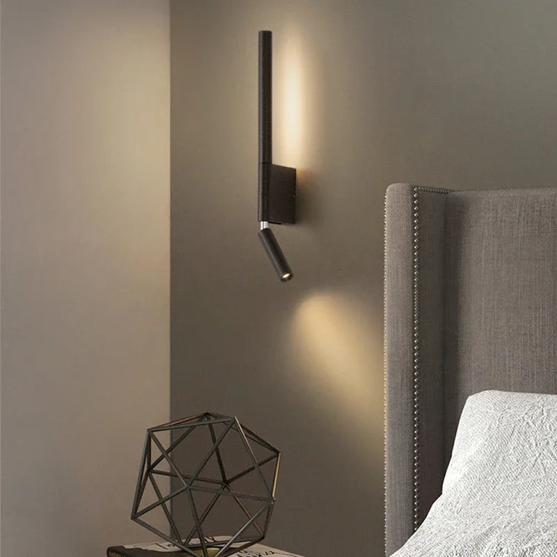 Reading and switching simple wall lamp bedroom bedside lamp Nordic 2023 master bedroom line background wall lamp