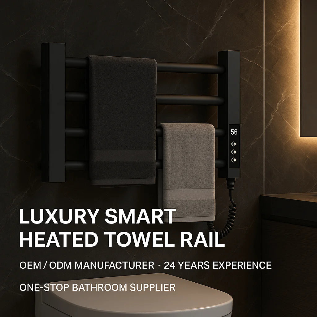 Traditional Wall Mounted Electric Towel Rail Small Towel Warmer Black Electric Heated Towel Rail
