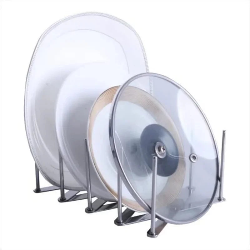 Adjustable Pot Lid & Plate& Pans Multipurpose Organizer Rack Holder Stainless Steel Dish Plate Drying Rack