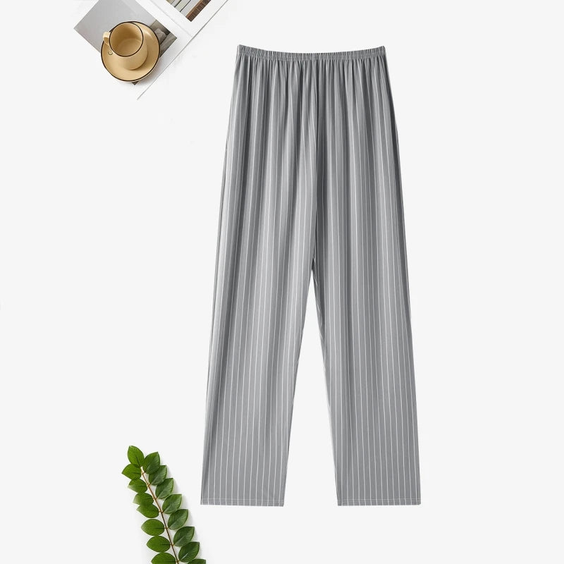 Extra-Large Size, Stylish Men's Pajama Pants for Spring and Autumn, Plus-Size Casual Home Pants, Thin Long Pants for Lounging at Home