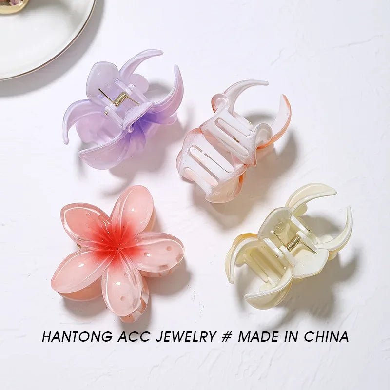 Plumeria Hair Clips Flower Hair Claw Clip Trendy HairClips Korean Hair Accessories For Girls