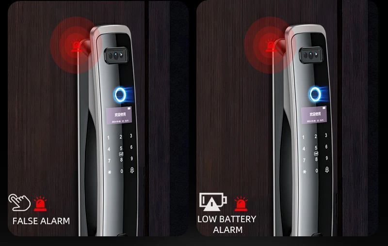 EGFirtor Smart Password Lock 3D Face Recognition Fingerprint IC Card Key Security Home Door Lock With Camera