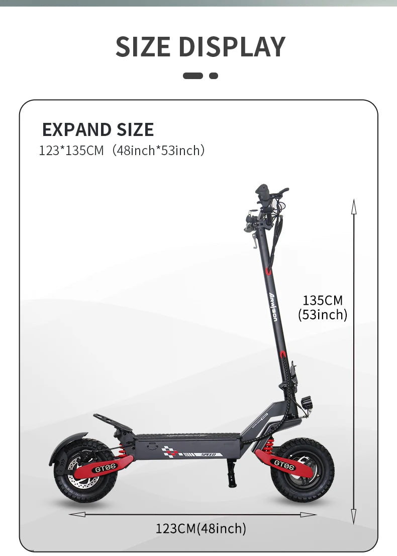 Arwibon 1200W Motor Electric Scooter 48V13/23.4AH Speed up to 25MPH 11 Inch Off-Road Tires Foldable Adult E-Scooter