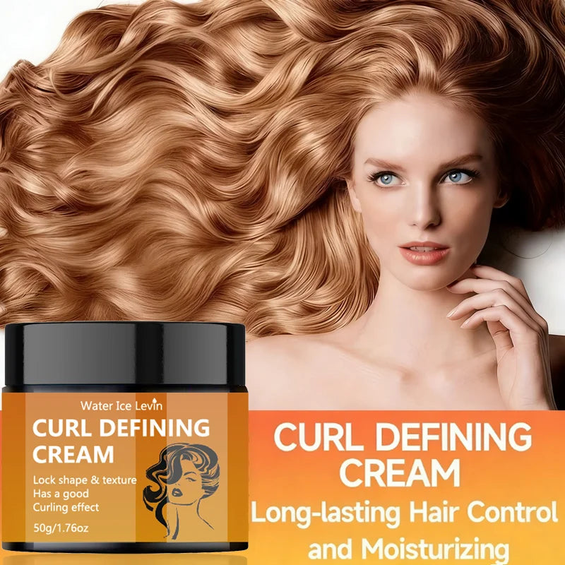 Water Ice Levin Curl Defining Cream Long Lasting Hair Control Moisturizing Curling Effect Lock Shape Texture 50g
