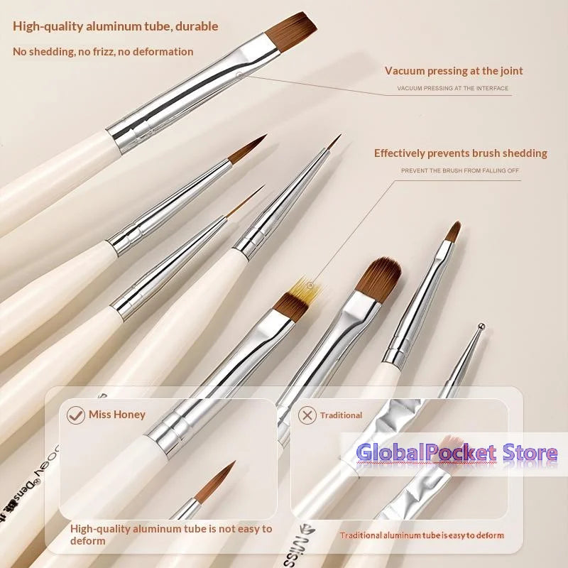 Nails Art Liner Brush Elongated Lines Drawing Painting Nail Design Pen UV Gel 3D Carving Brush Professional Manicure Salon Tool