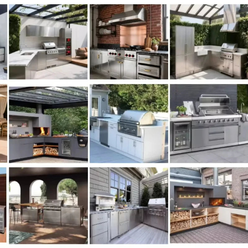 YG Custom Wholesale Supplier Stainless Steel Outdoor Kitchen Cabinet BBQ Island One Stop Complete Set Commercial or Home