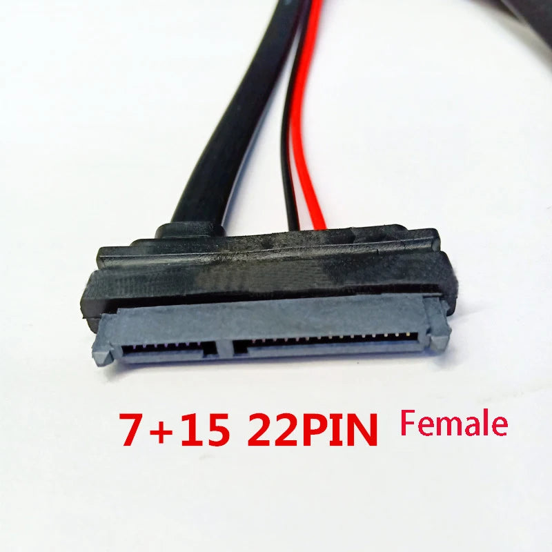 SATA 13Pin to 22PIN Converter Cable CD Drive Hard Disk SSD Power Data Wire 7+15 Female to 7+6 Male 22 Pin Male to 13Pin Male Ada