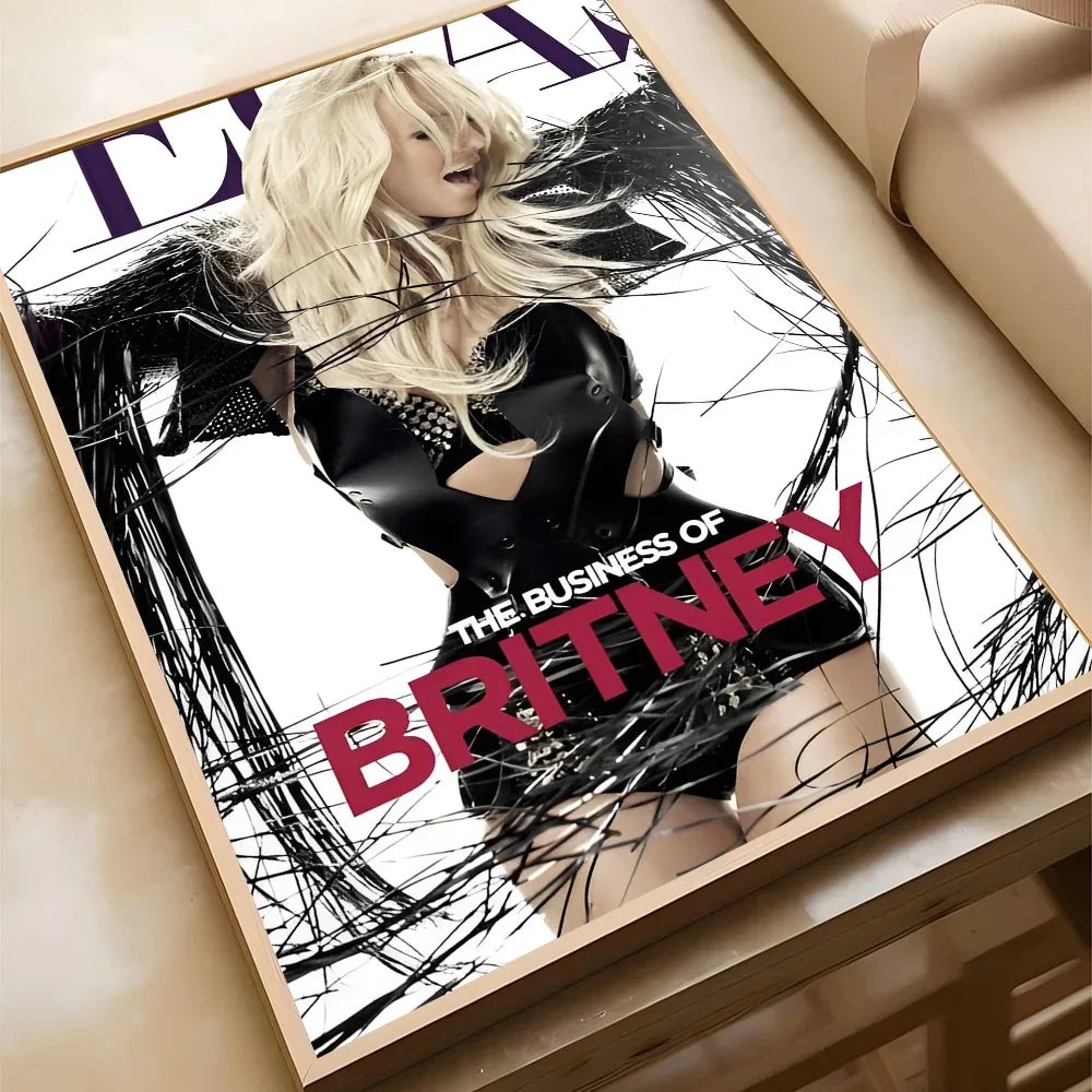 Retro Singer B-Britney S-Spears Wall Art Poster and Prints Canvas Painting Pictures Coffee House Bar Bedroom Office Home Decor