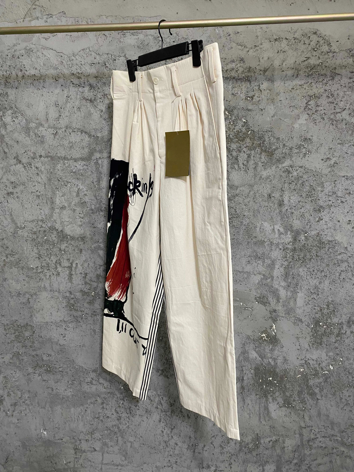 TOP-YAMAMOTO printed replica pure cotton long pants for men and women's casual wear
