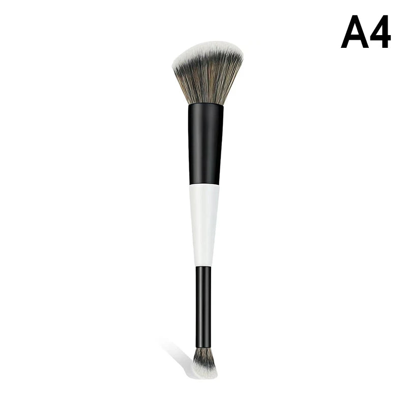 ✔Dual-Ended Foundation Face Brush Double-ended Powder Blush Contour And Eyeshadow Concealer Makeup Brushes