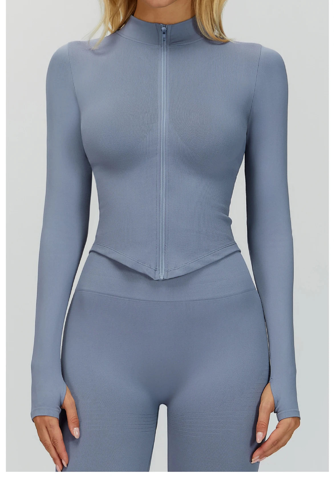 Zipper Yoga Shirts For Women Long Sleeve Seamless Fitness Running Gym Jacket Workout Dry Fit Breathable High Elastic Sports Top