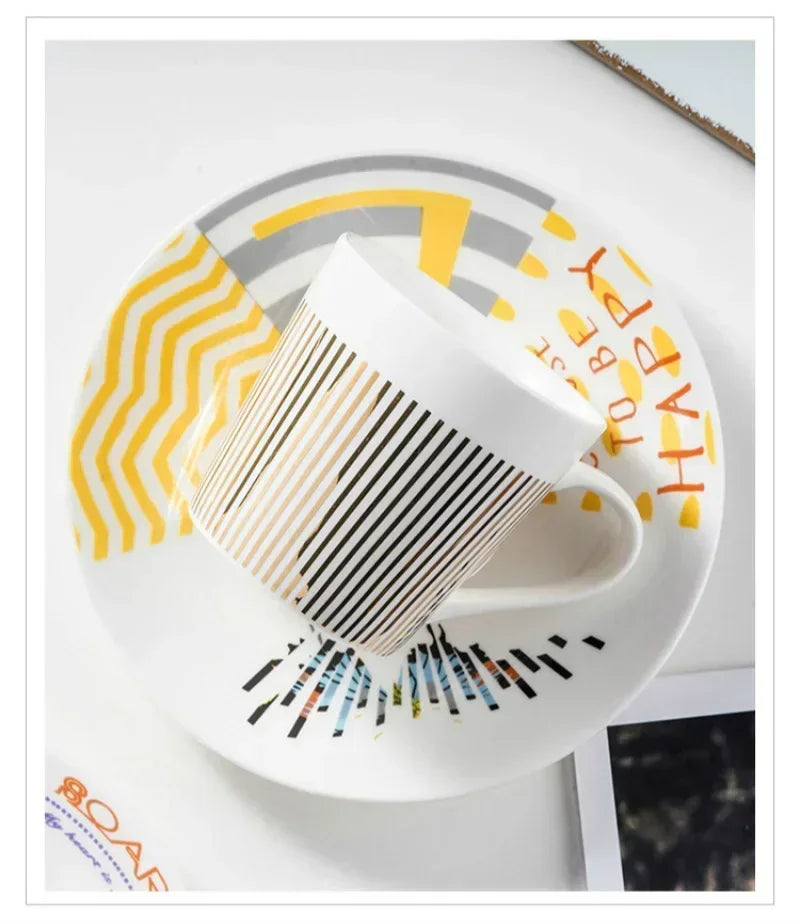 New Dynamic Mirror Reflection Cup Mug 250~300ml Home Drinkware Creative Ceramic Anamorphic Cup Coffee Tea Set Interesting Gift