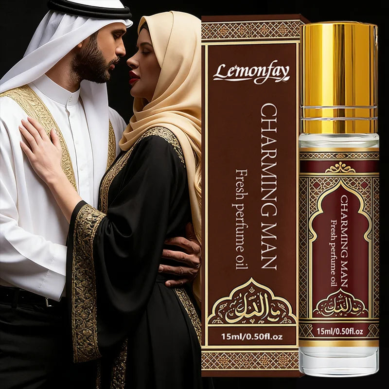 Lemonfay Charming Man Fresh Perfume Oil | Arabian Style Masculine Scent | Long-Lasting Portable Roll-On Fragrance For Men 15ml