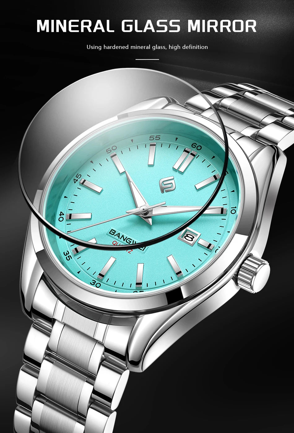 BANGWEI 2025 Business Men's Watch Waterproof Stainless Steel Quartz Watch Luminous Fashion Calendar Watches for Men Reloj Hommes