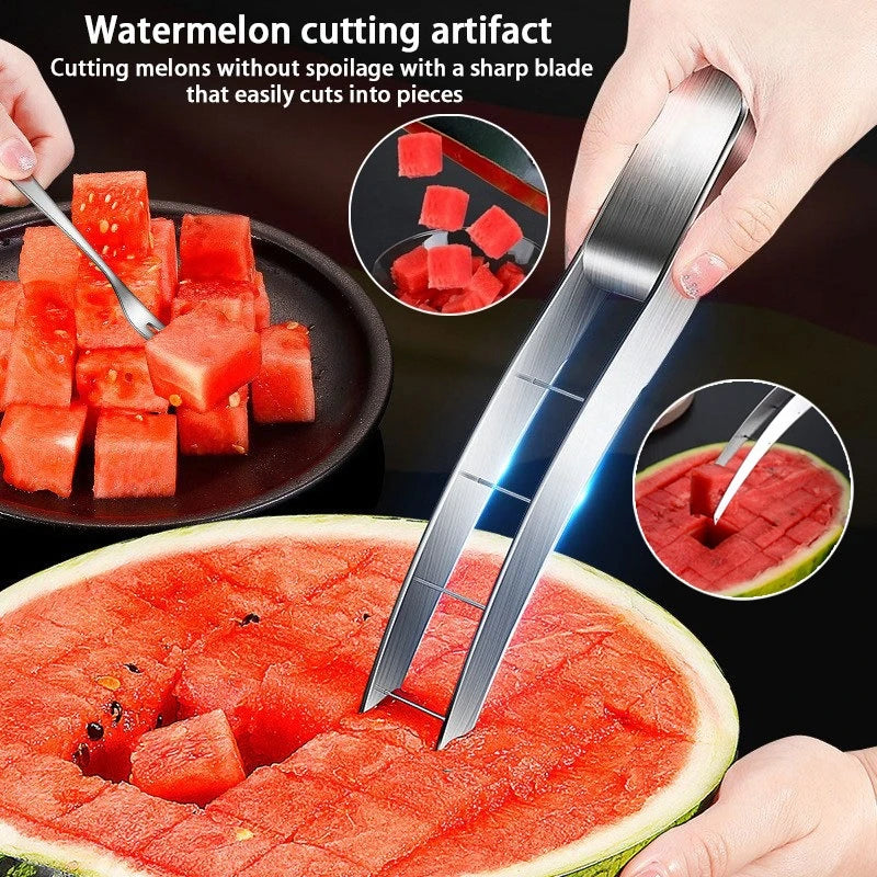Watermelon Cutter 304 Stainless Steel Watermelon Dicing Cutter Manual Fruit Easy Segmentation Tools Home Use Kitchen Gadgets