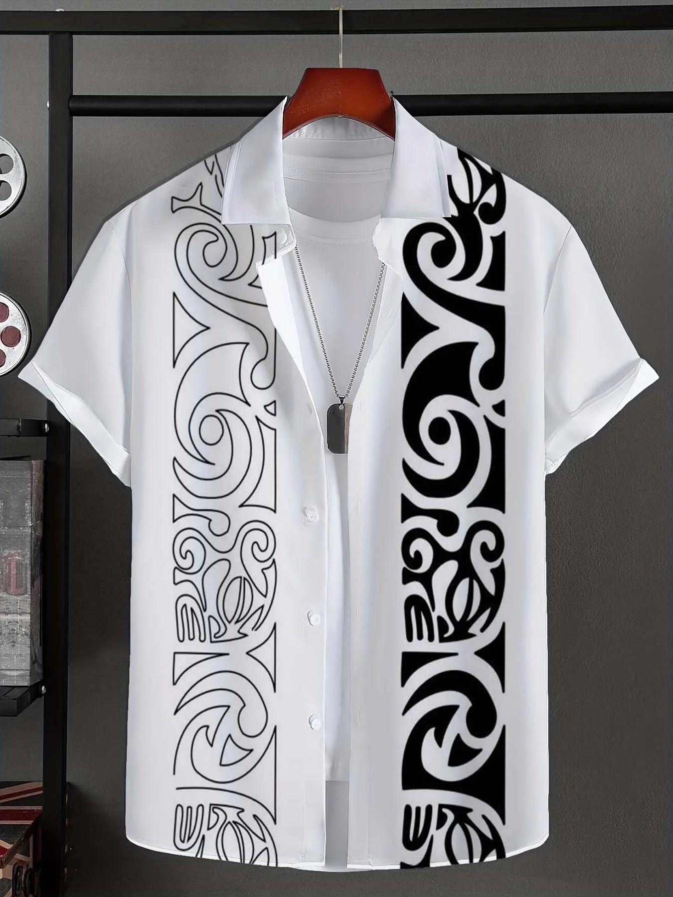 Hawaiian Ethnic pattern design 3d Printed  Mens Shirt Summer Casual Printed Short Sleeve Beach Hawaiian Tops Men's Clothing