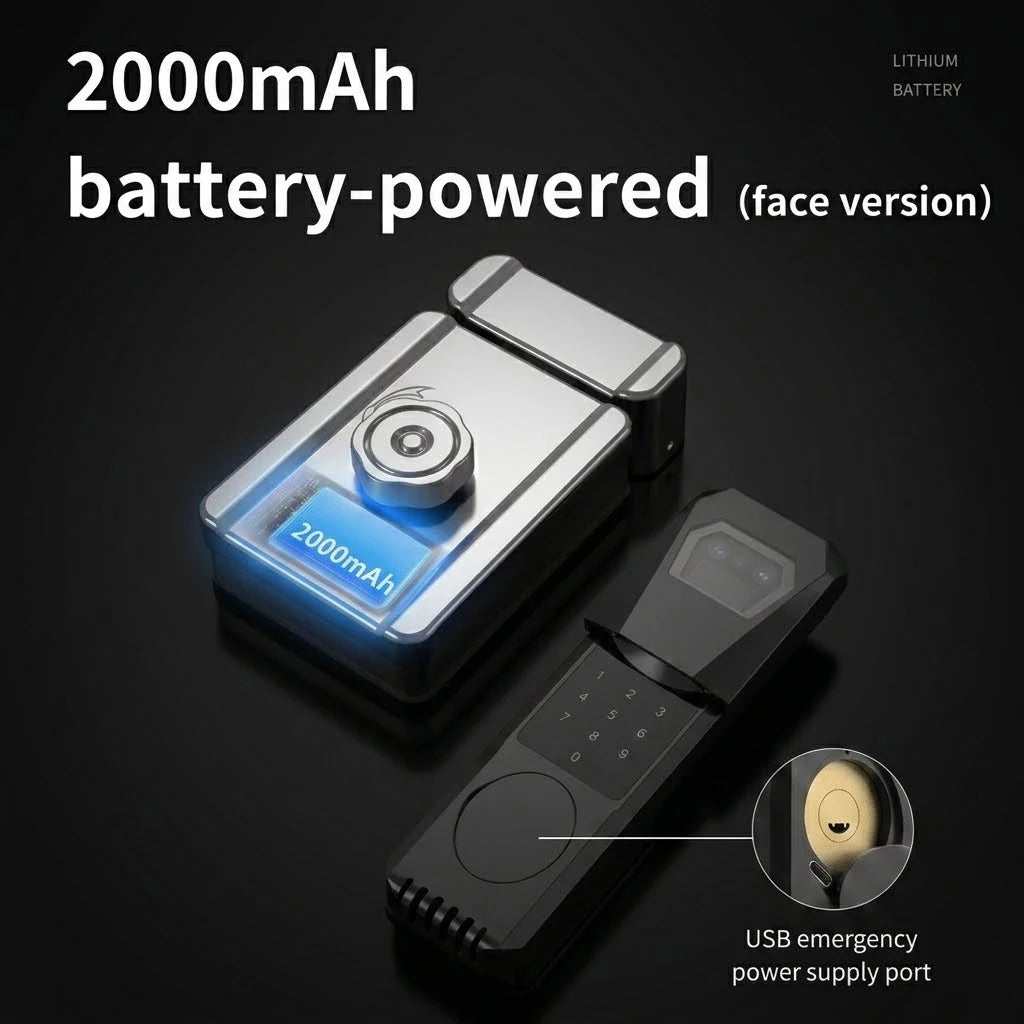 Waterproof Tuya Wifi Smart Lock with 3D Face Recognition Intercom 13 Languages Voice Prompt Display Fingerprint Passcode IC Card
