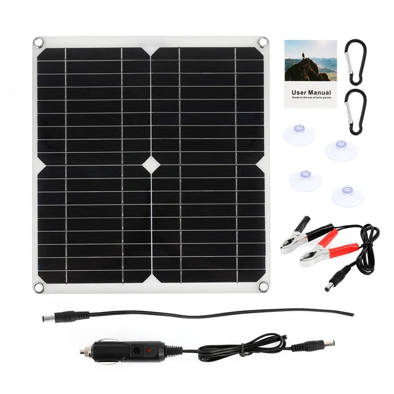 12V to 110V/220V Solar Power System 25W Solar Panel 30A Charge Controller 4000W Modified Sine Wave Inverter Power Generation Kit