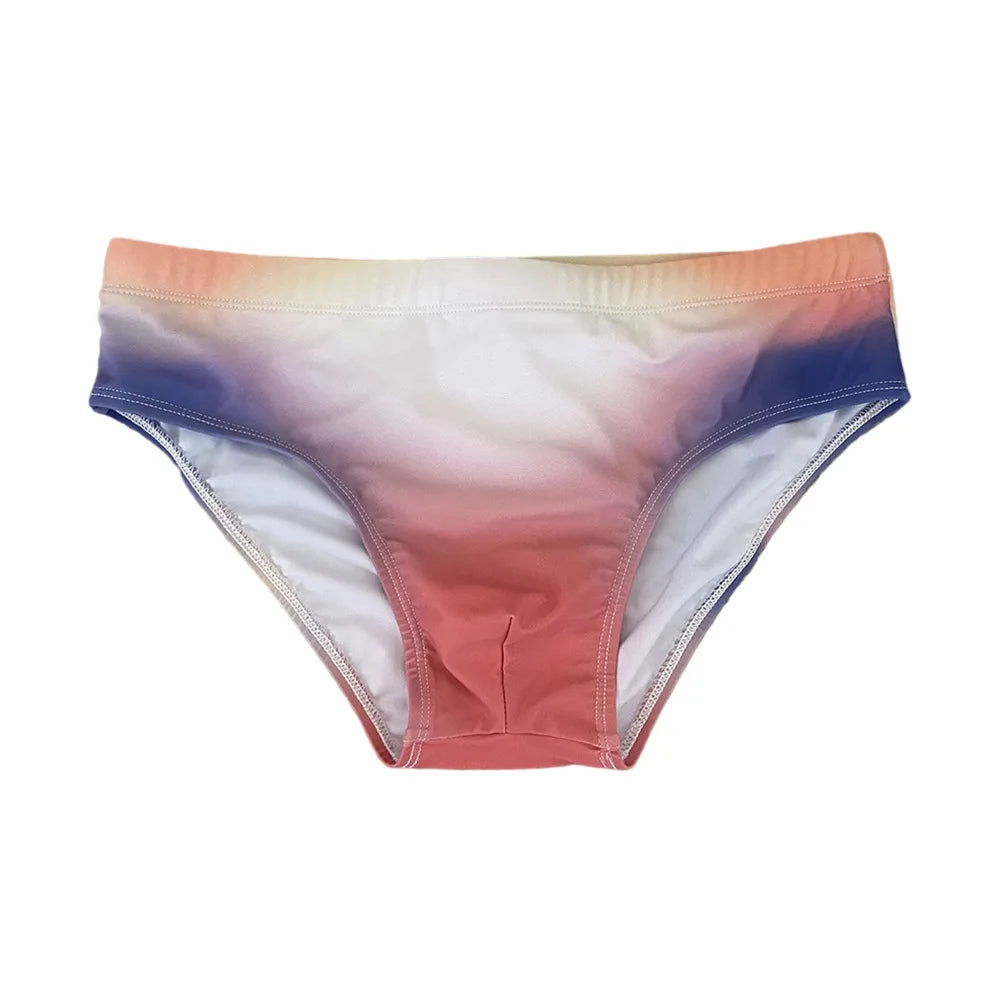 Color triangle men's swimming trunks low belt cup swimming trunks seaside hot spring professional swimsuit 10007zb