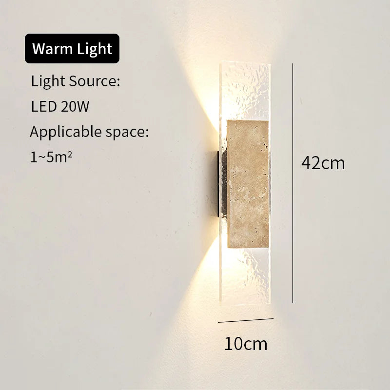 Outdoor Waterproof Wall Lamps Strip Natural Stone Wall Lights 18W LED Porch Wall Sconces Bedroom Exterior Lighting Fixtures