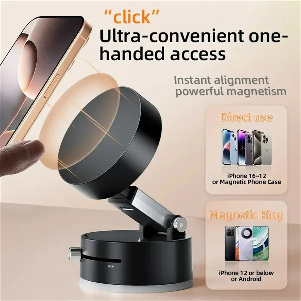 Adjustable Magnetic Phone Holder Portable Vacuum Bracket Double-Sided Suction Cup Lazy Stand for All Smartphones