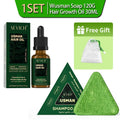 Natural Hair Growth Set Usman Grass Shampoo Soap Herbal Hair Regrowth Oil Anti Hair Loss Serum Scalp Care Spray for Men Women