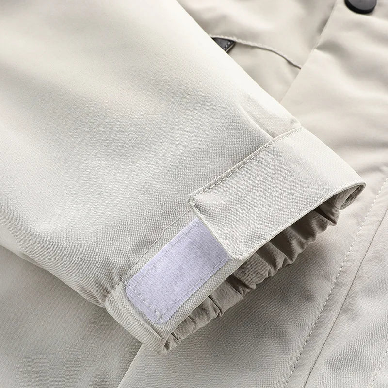 Men's Casual Jacket Parka Autumn/Winter Hooded Jacket Men's Coat Solid Color Outdoor Chic