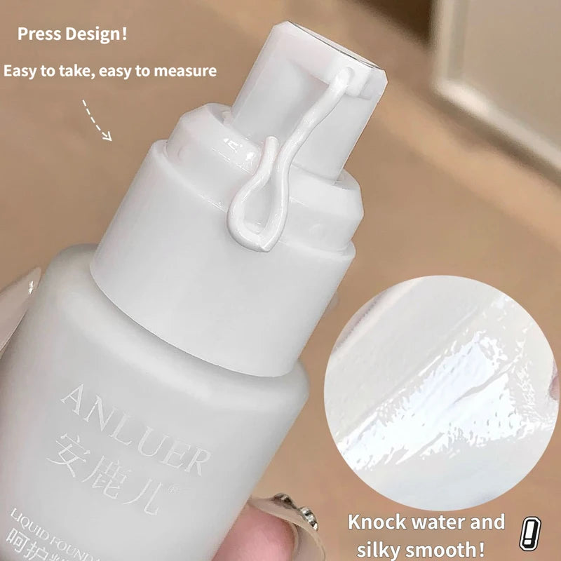White Liquid Foundation Makeup, Matte Full Coverage Concealer, Waterproof Oil Control Face Paint for Cosplay Halloween Stage