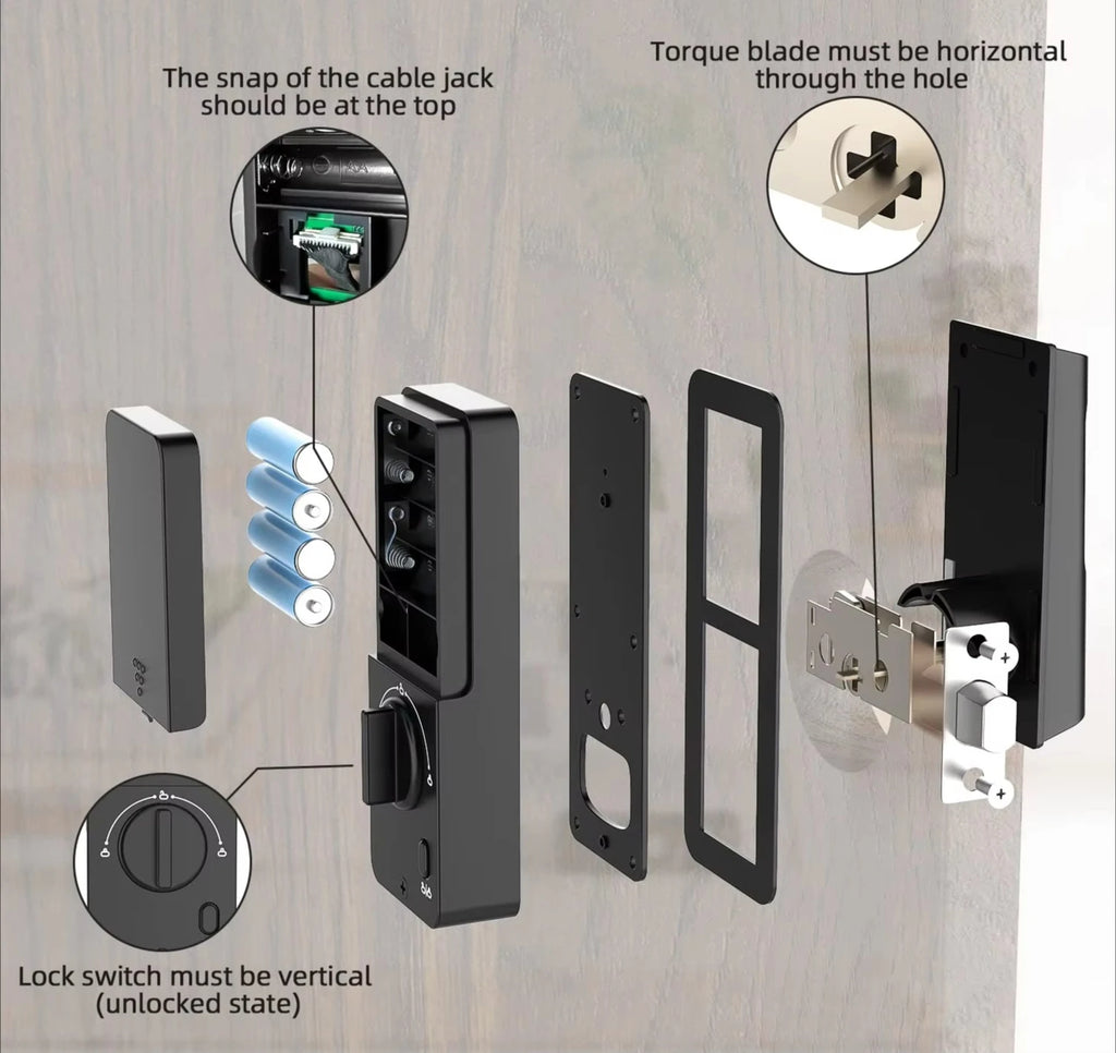 Home Security Anti-Theft Digital Automatic Intelligent Biometric Fingerprint Deadbolt Electric Bolt Door Lock