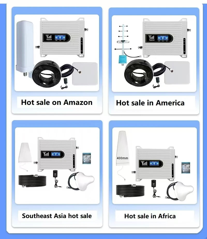 Factory Wholesales 4G LTE Signal Booster 2G 3G 4G 900 1800 2600Mhz Mobile sig nal Booster