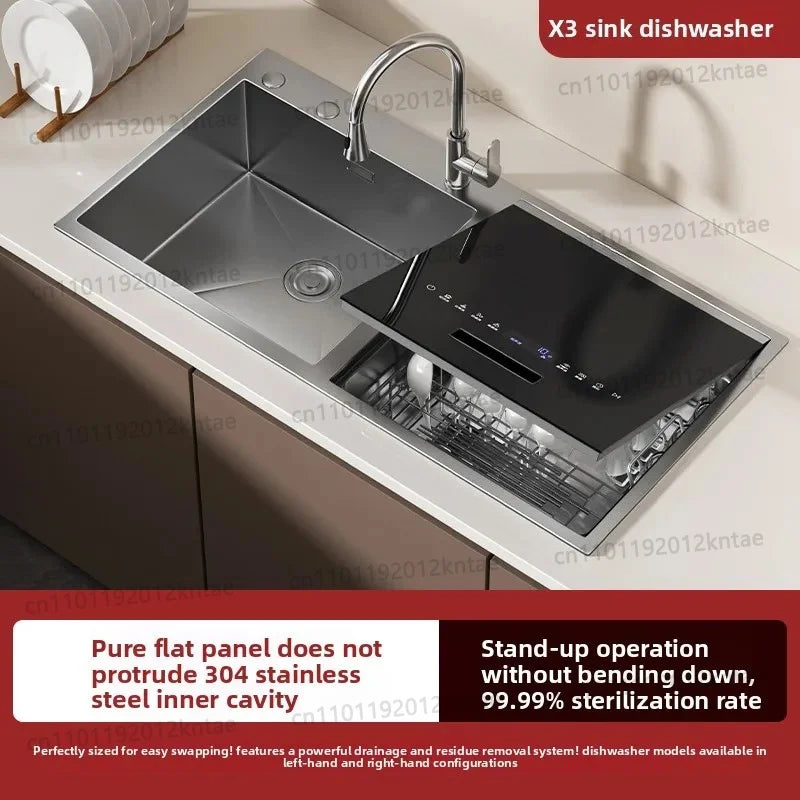 Integrated sink, dishwasher, integrated fully automatic kitchen, embedded washing fruits and vegetables