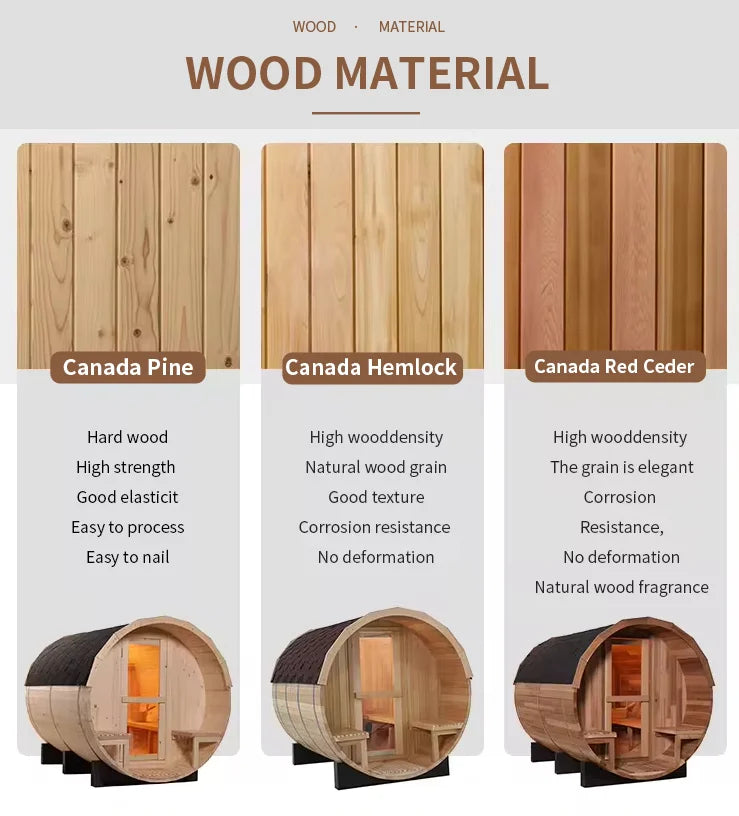 Modern simple outdoor cedar cube sauna easy installation automatic control furnace 4-6 people computer control panel