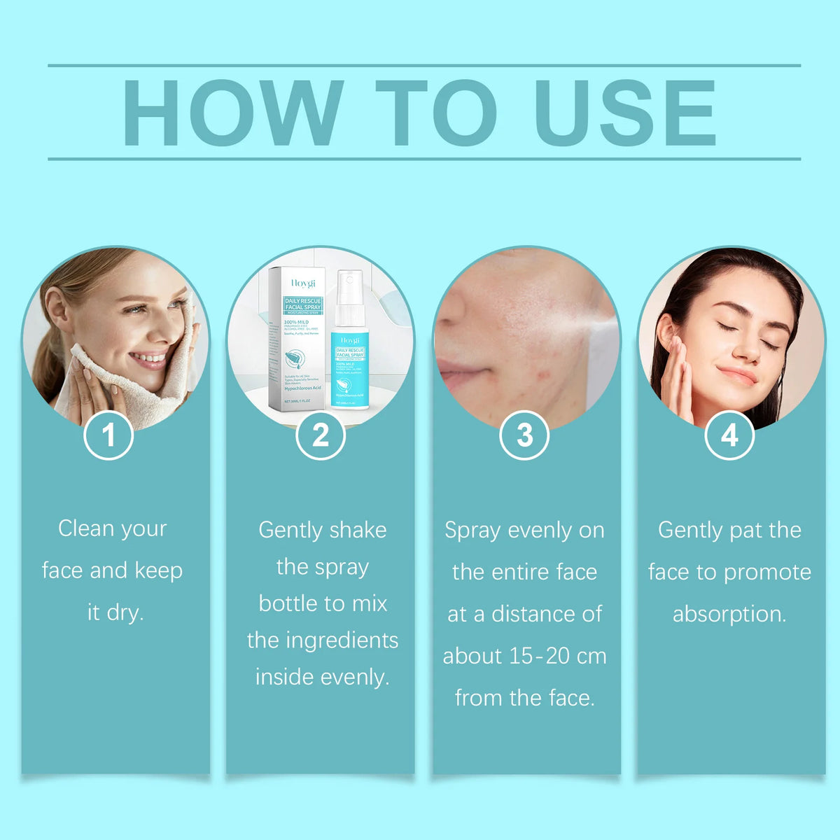 Hyaluronic Acid Face Mist Moisturize Anti-Aging Natural Ingredients Reduce Redness Calming Soothing Hydrating Facial Spray Toner