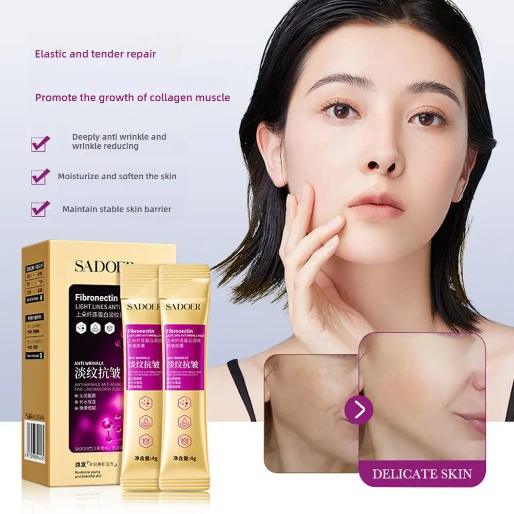 4g X 20pcs Fibronectin Anti-Wrinkle Facial Masks Moisturizing Skin Lifting Elastic Smooth Beauty & Health Face Care