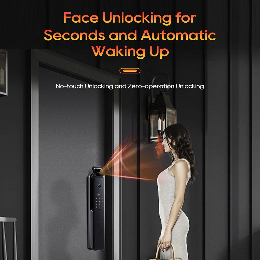 SANKESONG 3D Face Recognition Fingerprint Smart Door Lock WiFi Camera Electronic Lock Digital Electronic Key IC Card APP Unlock