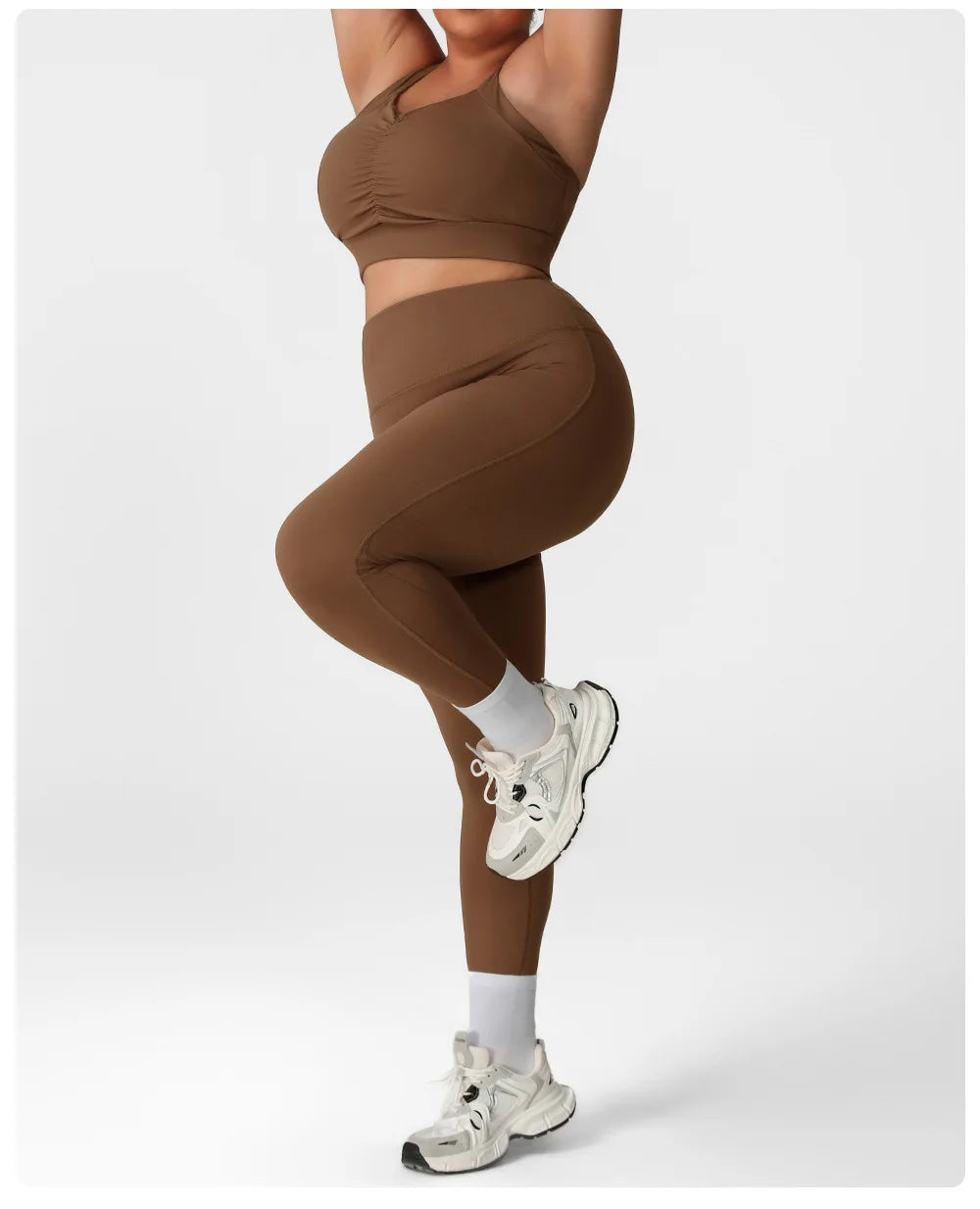 Plus Size Women Yoga 2 Piece Set Y Back Sports Bra High Waist Scrunch Butt Leggings Gym Set Fitness Workout Activewear Outfit