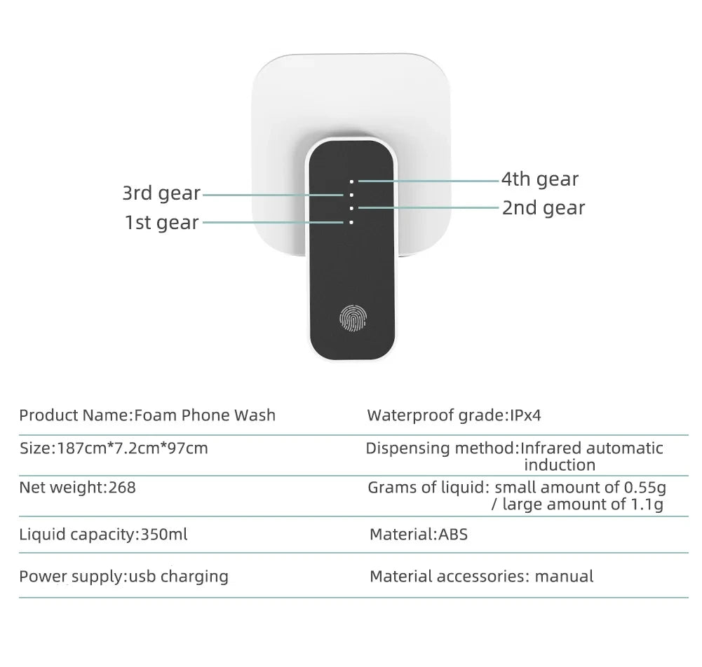 USB Rechargeable Infrared Automatic Foam Soap Dispenser Touchless Hand Sanitizer Dispenser for Bathroom Kitchen