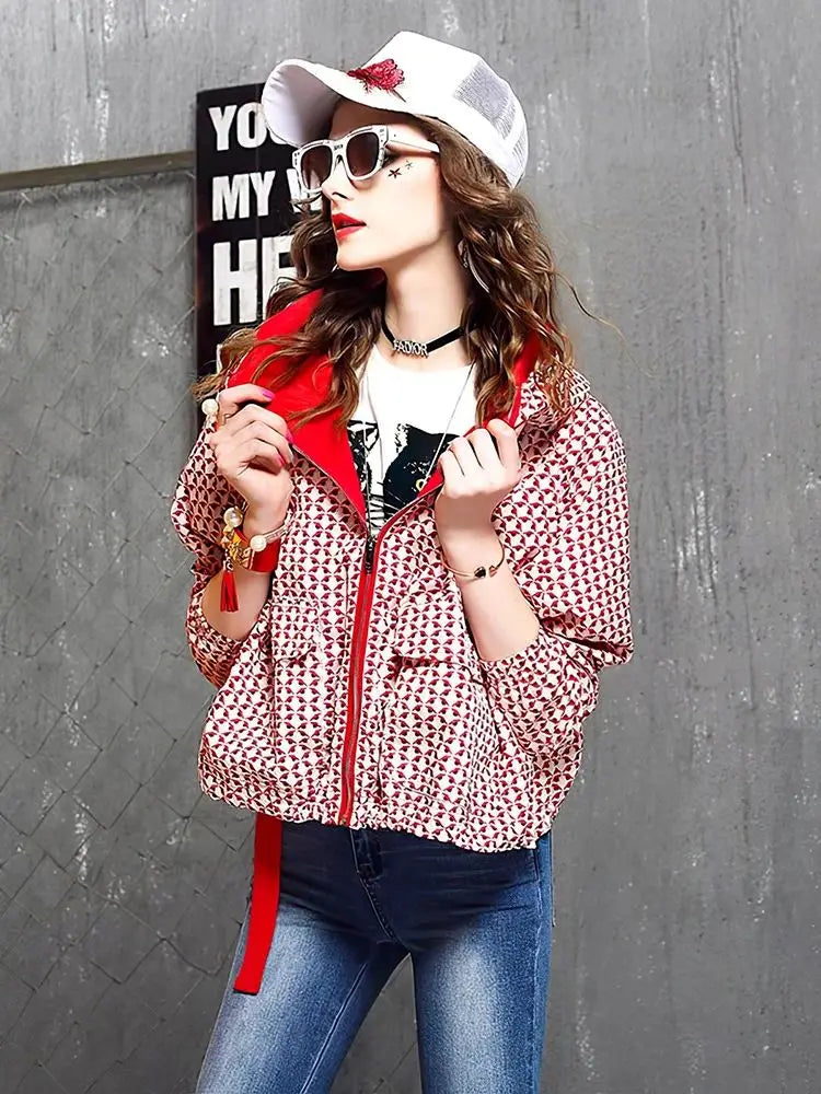 women oversized cropped hoodie jacket casual zip up lightweight spring fall outerwear
