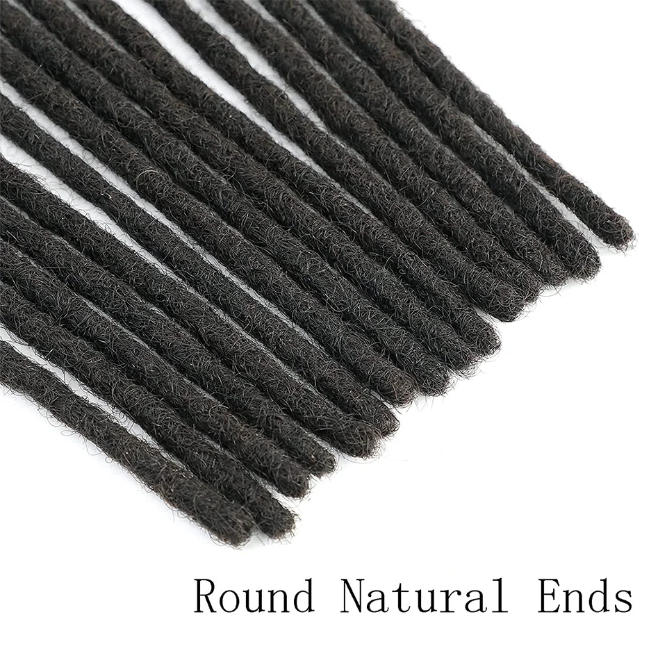 Dreadlocks Brazilian Human Hair Strand Crochet Braid Hair Loc Extension 0.6 0.8 CM Kinky Braiding Bundles Microlocks Wholesale