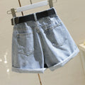 Summer Women Ripped Washed Hight Waist Denim Pants Short Bermuda Pant Casual Tassel Tight Five-point Stitch Street Wear Pants