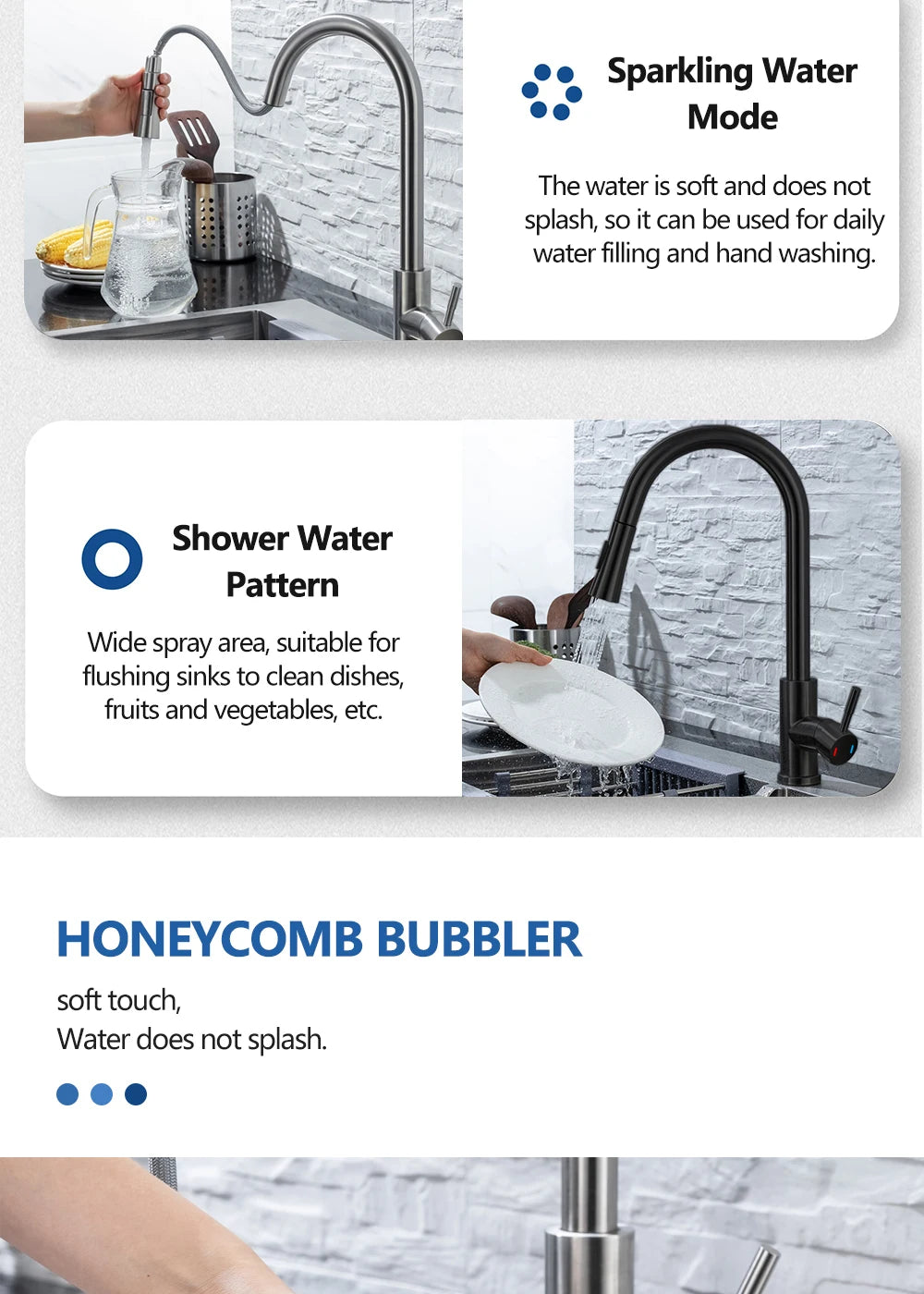 Kitchen Faucet Pull Out Brushed Nickle Stainless Steel Black Kitchen Mixed Tap Kitchen Sink Tap