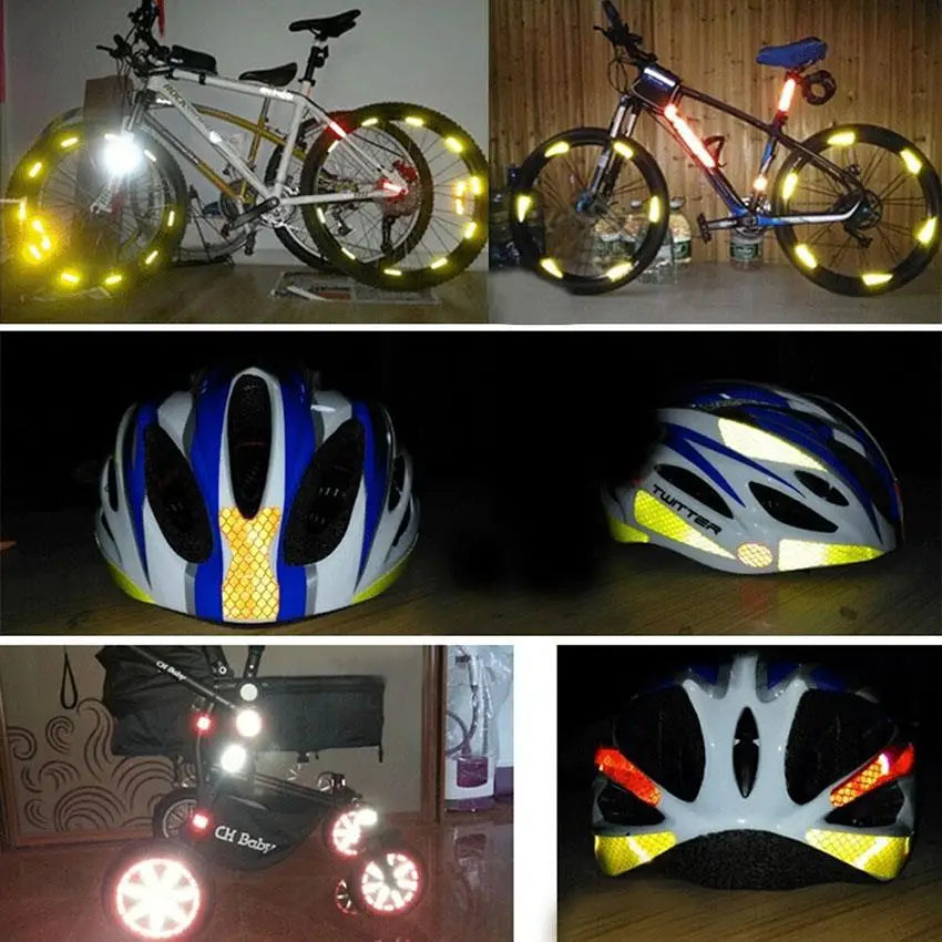 2''x17FT Reflective Strips Car Stickers PET Self-adhesive White Reflect Decal Light Reflector For Things Waterproof Bicycle Tape